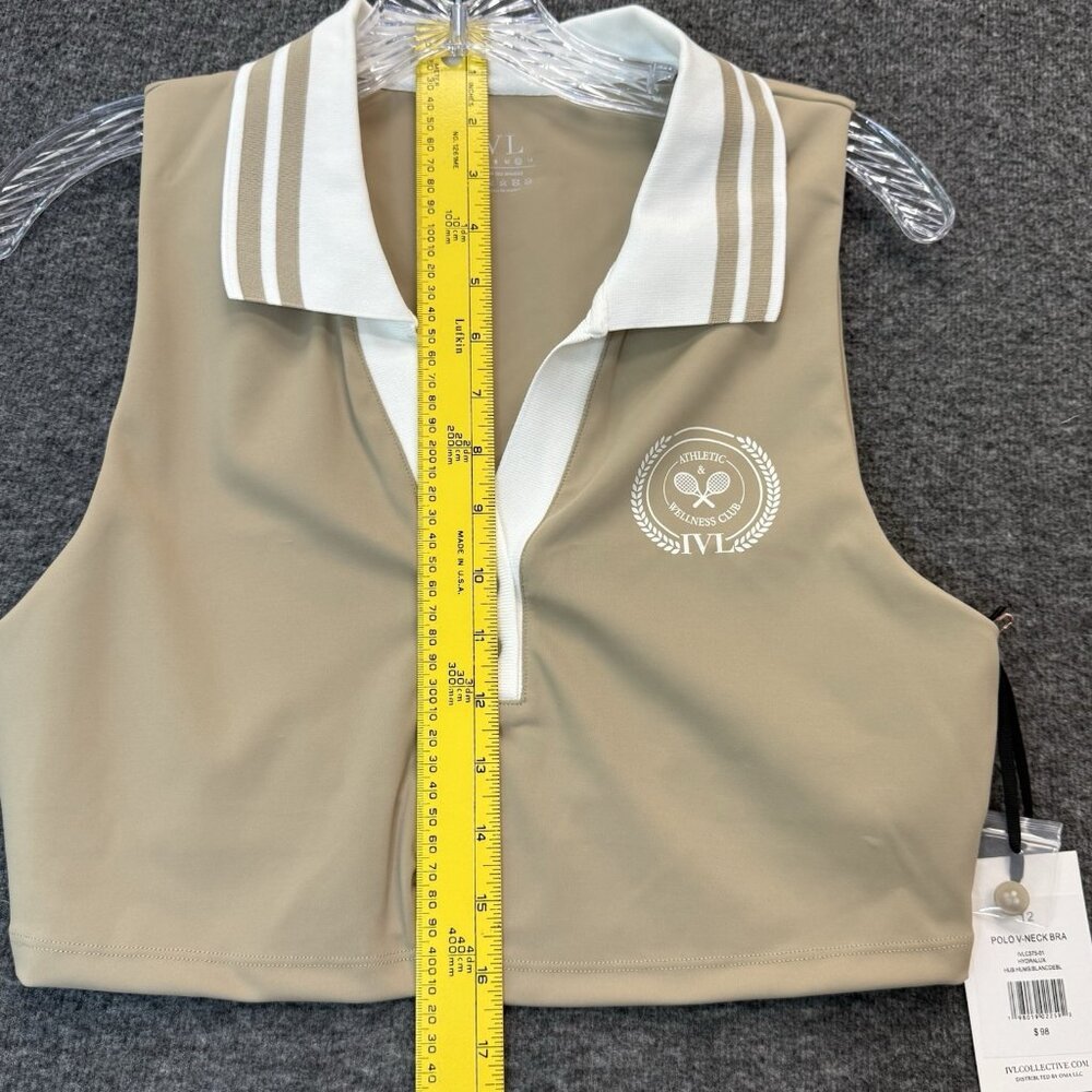 Polo IVL Collection Tennis Top Sports Bra‎ Womens L Size 12 Gym Golf Preppy NWT - Picture 12 of 13